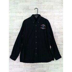Lone Wolf No Club Button Up Shirt Biker MC Johnathan Corey Size XL Black